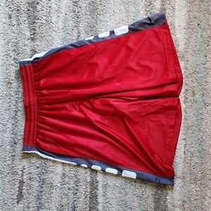 Nike Elite Red Grey White Basketball Shorts - Size Men's Large